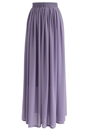 Chic Wish Purple Pleated Maxi Skirt - Retro, Indie and Unique Fashion