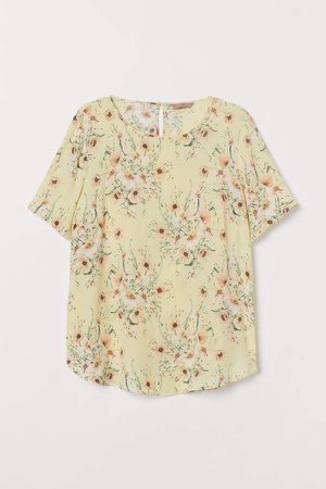H&M+ Creped Blouse - Yellow