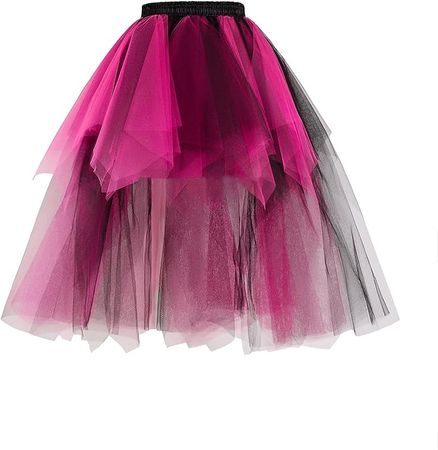 Women's High Low Tutu Costume Adult Skirt 1950s Vintage Tulle Petticoat Ballet Bubble Skirts Short for Dance,Cosplay Party Black Blue One Size at Amazon Women’s Clothing store