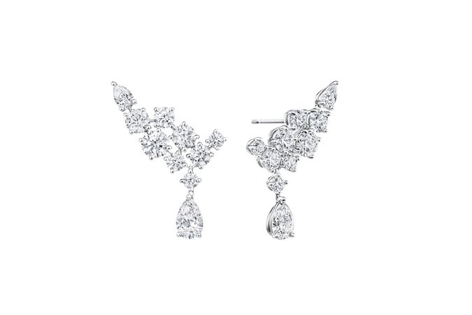 harry winston cluster diamond earrings