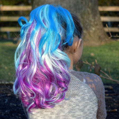 dyed hair in ponytail mermaid - Google Search