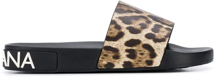 leopard print slides