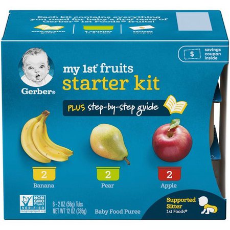 Gerber My 1st Fruits Baby Food Starter Kit - 2oz (6ct) : Target