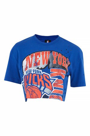 New York Knicks Crop Top by UNK X Topshop in 2020 | New york knicks, Ripped shirts, Blue crop tops