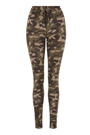 Side Striped Camouflage Joggers - Trousers & Leggings - Clothing - Topshop