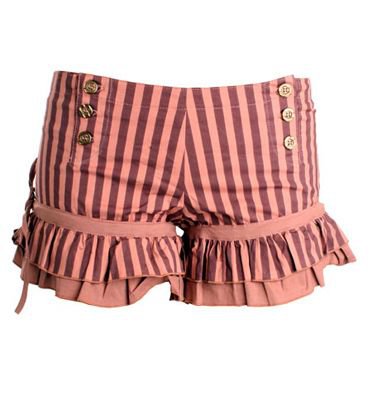 striped bloomer shorts Pink and Brown