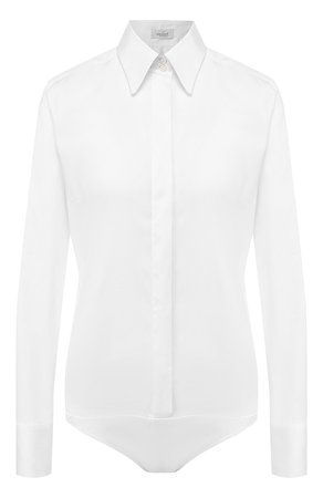 Женская белого однотонная рубашка из хлопка VAN LAACK — купить за 16850 руб. в интернет-магазине ЦУМ, арт. B0BBY-N0S/130830