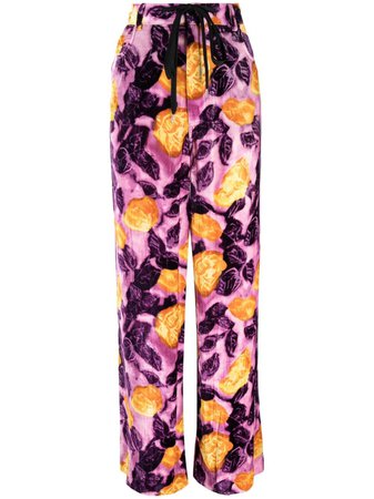 Shop Marni graphic-print trousers with Express Delivery - FARFETCH