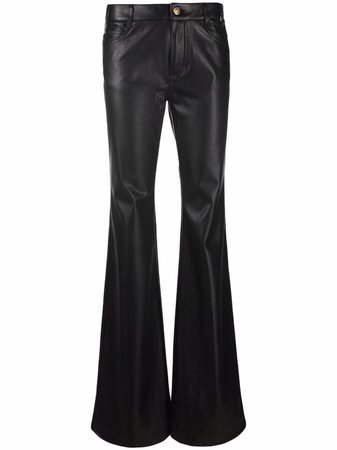 Shop Ermanno Scervino polished-finish flared trousers with Express Delivery - FARFETCH