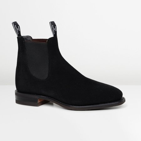 02FGCP Black Suede R M Williams B543S Suede Comfort Craftsman Chelsea Boots from Quarter & Last