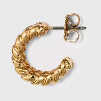 Small Textured Hoop Earrings - A New Day™ Gold : Target
