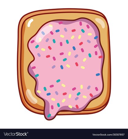Breakfast food bread with jam sprinkles cartoon Vector Image