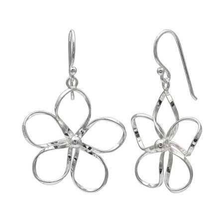 PRIMROSE Sterling Silver Wire Flower Drop Earrings