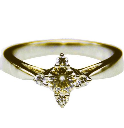 gold north star engagement ring