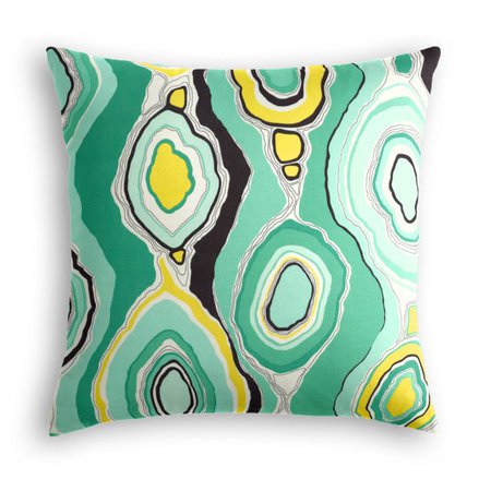 Lime Green & Yellow Abstract Pillow | Loom Decor