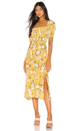 FAITHFULL THE BRAND Majorelle Dress in Jasmin Yellow Pomeline Floral | REVOLVE