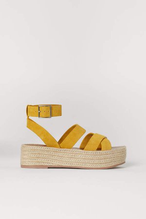 Platform Sandals - Yellow