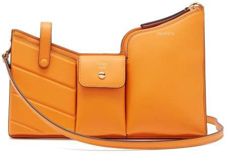 Pocket Mini Leather Cross Body Bag - Womens - Orange