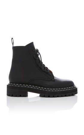 Leather Contrast-Stitched Combat Boots by Proenza Schouler | Moda Operandi