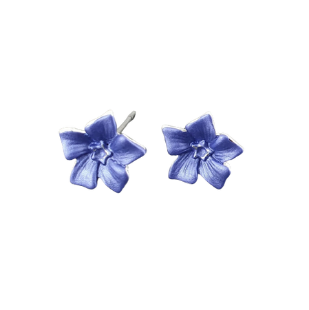 Periwinkle Blue Flower Mini Stud Earrings