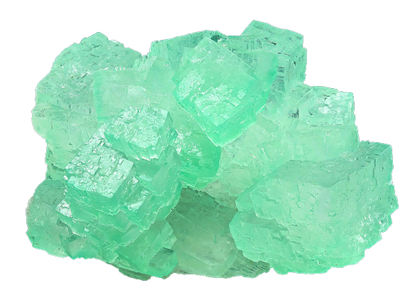 Green Halite Crystals on Halite Matrix
