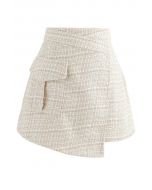 Tweed Asymmetric Mini Skirt in Pink - Retro, Indie and Unique Fashion