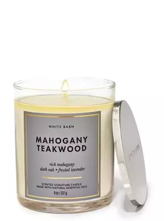 Mahogany Teakwood Signature Single Wick Candle | Bath & Body Works