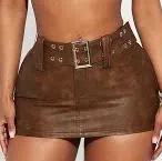 brown buckle skirt