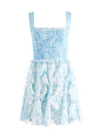 Jocelyn Smocked Mini Dress In Antique Butterfly Off White | Alice And Olivia
