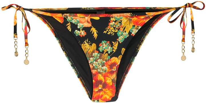floral-print low-rise bikini bottoms