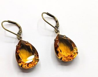 Yellow Buttercup Crystal Earrings Buttercup Crystal Drop - Etsy
