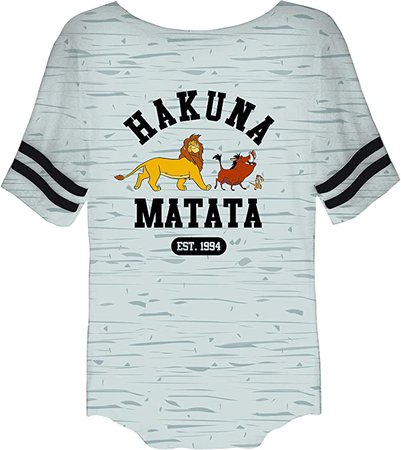Amazon.com: Disney Ladies Lion King Fashion Shirt - Ladies Classic Hakuna Matata Clothing Lion King Oversize Print Tee (Ivory Print, Small): Clothing