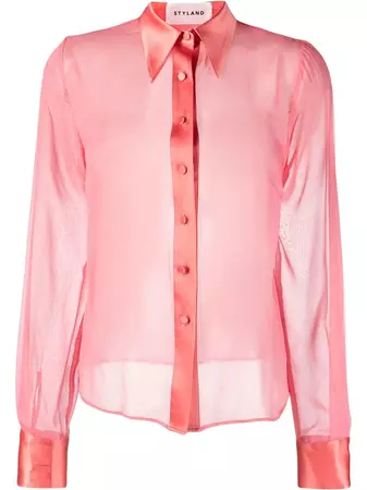 STYLAND semi-sheer Buttoned Shirt - Farfetch