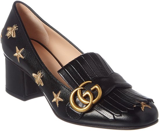 Gg Marmont Bees & Stars Leather Pump