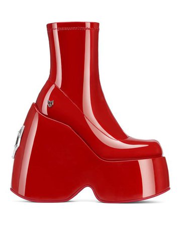 MAYHEM RED PATENT boots - Naked Wolfe