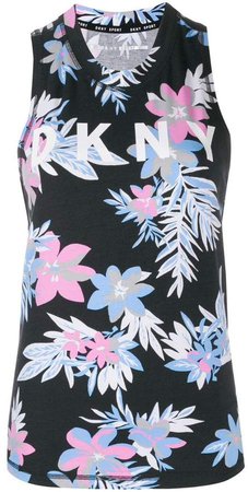 floral-print tank top
