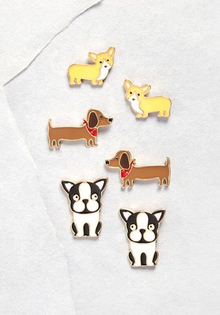 Happy Tails Dog Earring Set Multi | ModCloth