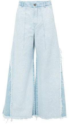 Distressed High-rise Wide-leg Jeans