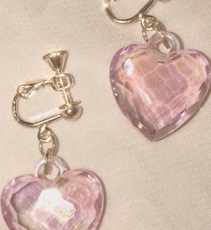 pink aesthetic heart earrings