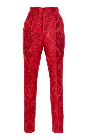 Dolce & Gabbana's Red Satin Jacquard Pants