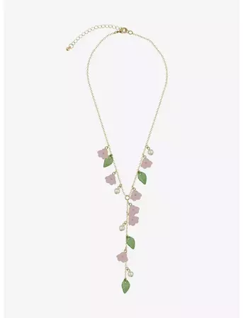 Thorn & Fable Pink Flower Lariat Necklace | Hot Topic