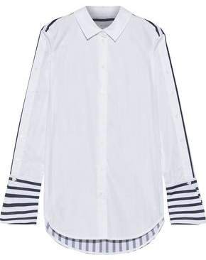 Paneled Striped Cotton-poplin Shirt