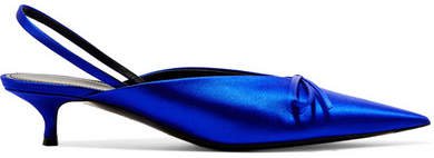 Knife Satin Slingback Pumps - Royal blue