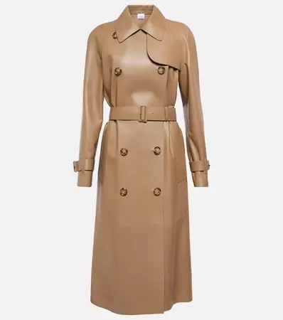 Waterloo Leather Trench Coat in Beige - Burberry | Mytheresa
