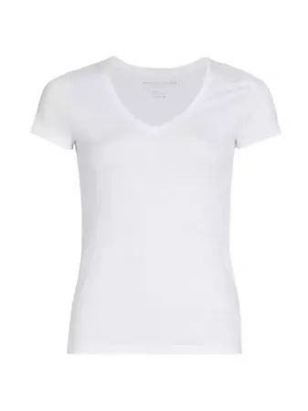 Shop Majestic Filatures Stretch Linen V-Neck T-Shirt | Saks Fifth Avenue