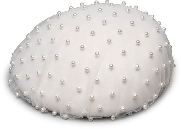 Coco Imitation Pearl Embellished Wool Beret