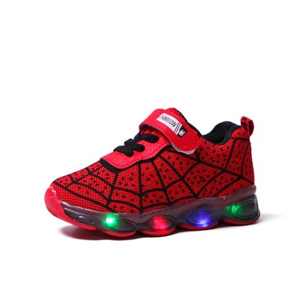 Kids Casual Shoes Luminous Sneakers Mesh Spider Boy Girl Led Light Up Shoes Glowing With Light Kids Shoe Children Led Sneakers|Sneakers| - AliExpress