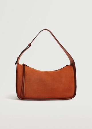 Leather baguette bag - Women | Mango USA
