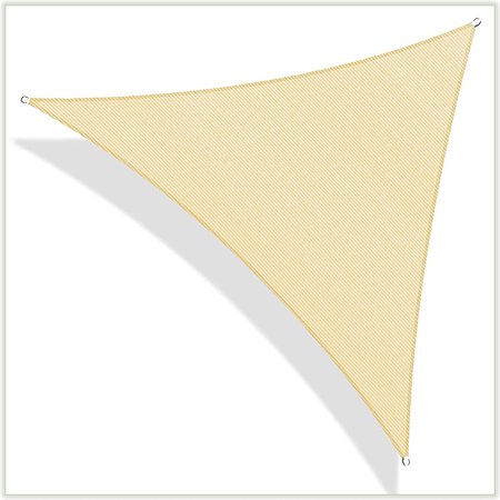 ColourTree 12' x 12' x 12' Beige Sun Shade Sail Triangle Canopy Awning Shelter Fabric Cloth Screen - UV Block UV Resistant Heavy Duty Commercial Grade - Outdoor Patio Carport - (We Make Custom Size) : Garden & Outdoor