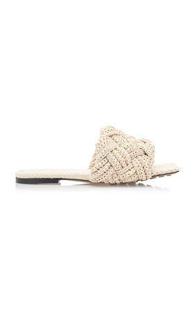 Lido Raffia Flat Sandals By Bottega Veneta | Moda Operandi
